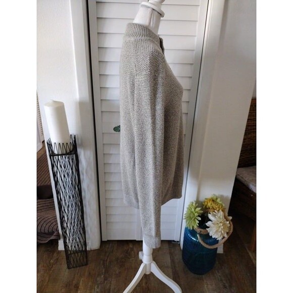 G.H. Bass & Co. Mens Size L‎ Grey Canyon 4 Button Mockneck Sweater Sherpa Collar - Picture 5 of 9